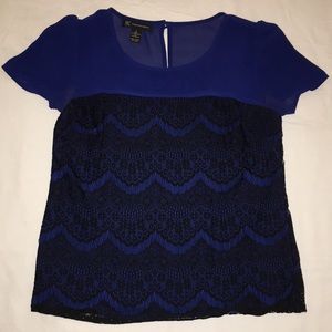 INC lace overlay top